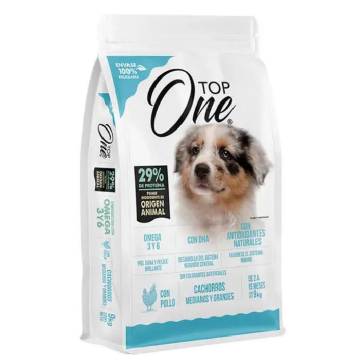 Top One Cachorros Medianos y Grandes 9KG